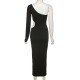 Ladies Black Cut Out One Shoulder Maxi Dresses