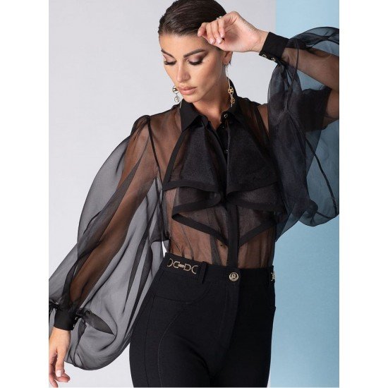 New Designer See Through Lantern Sleeve Bodysuits