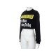 Letter Printed Black Long Sleeve Sweatshirts For Women