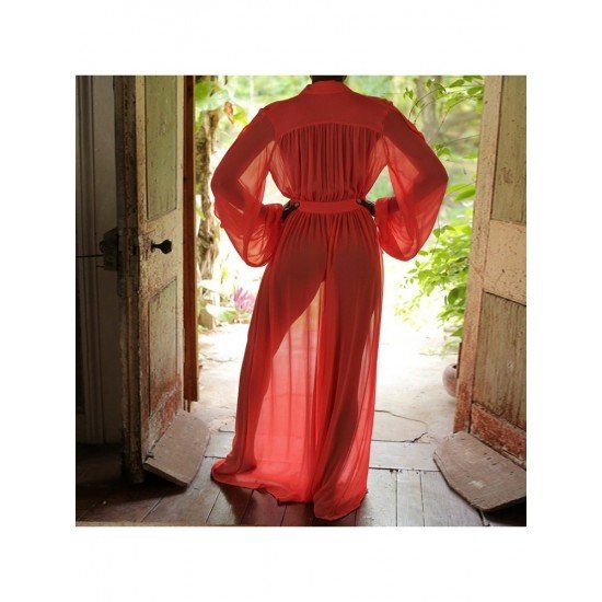  Pure Color See Through Women's Long Sleeve Jumpsuit