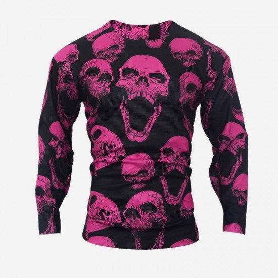  Casual Loose Round Neck Skull Printing Men's Sweatshirt