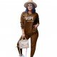  Loose Casual Letter Printing Women's Two-Piece Suit