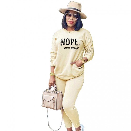  Loose Casual Letter Printing Women's Two-Piece Suit