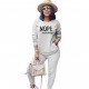  Loose Casual Letter Printing Women's Two-Piece Suit