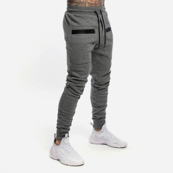  Casual Zipper Drawstring Men's Long Pants