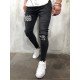  Fashion Plaid Patch Men's Denim Jeans