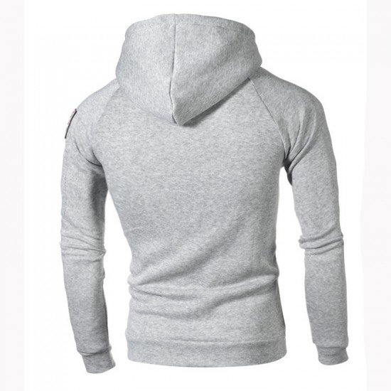 Spring Winter Patchwork Men Hooded Tops