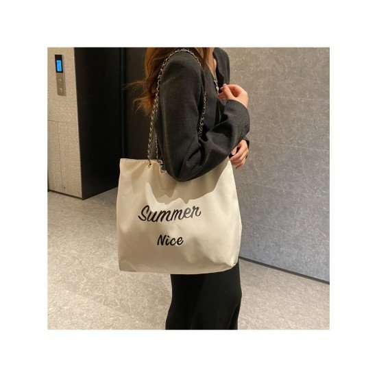  Canvas Letter Large Capacity Female Tote Bag