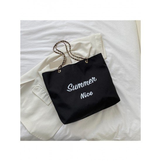  Canvas Letter Large Capacity Female Tote Bag