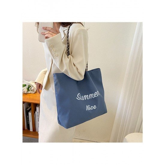  Canvas Letter Large Capacity Female Tote Bag