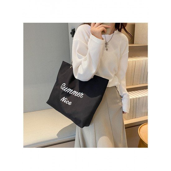  Canvas Letter Large Capacity Female Tote Bag