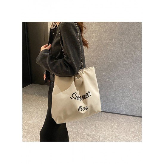  Canvas Letter Large Capacity Female Tote Bag