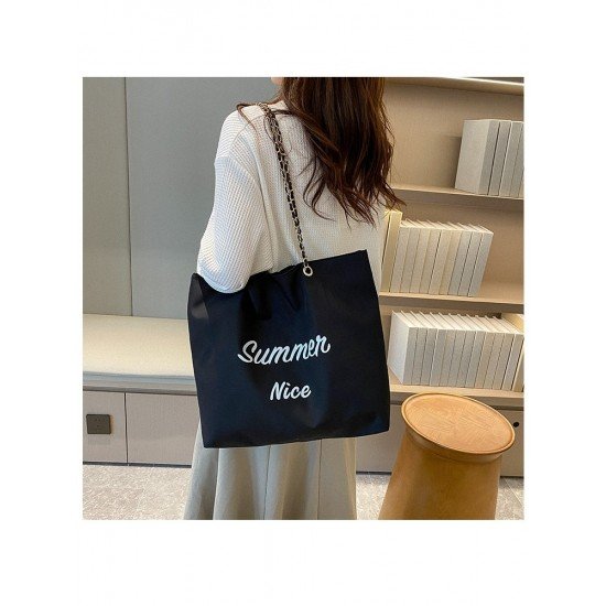  Canvas Letter Large Capacity Female Tote Bag