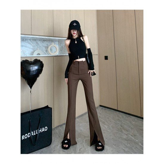  2022 Fall Pure Color Split Hem Women's Pants