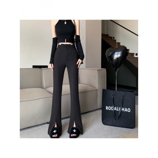  2022 Fall Pure Color Split Hem Women's Pants