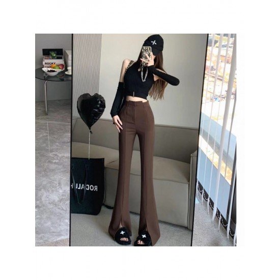  2022 Fall Pure Color Split Hem Women's Pants