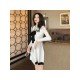  2022 Fashion Bow Knitted Long Sleeve Dress