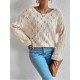 Casual Cozy Solid Ladies Hollowed Out Sweaters 