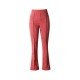 Solid Zipper Up Flare Trousers For Women