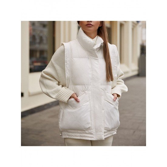  Winter Pure Color Zipper Women's Down Coats