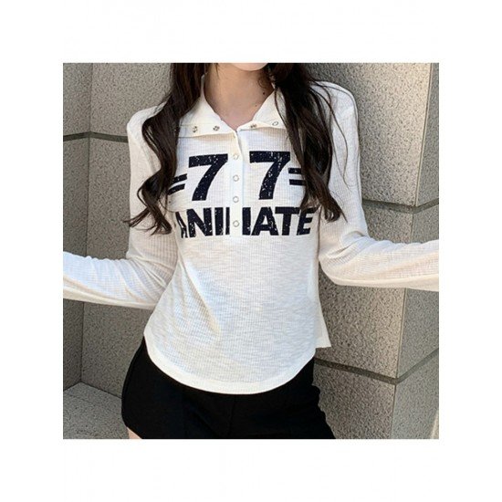  Fashion Letter Printing Women's Long Sleeve Top