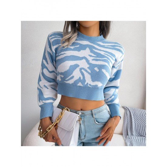  Casual Animal Print Women's Knitted Sweater