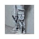  Pure Color Lace Up Zipper Men's Pants