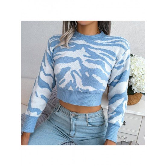  Casual Animal Print Women's Knitted Sweater