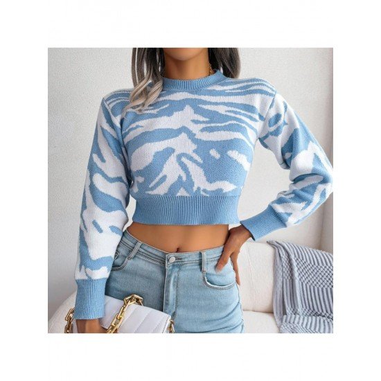  Casual Animal Print Women's Knitted Sweater