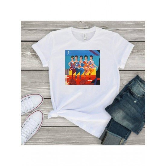 Street Unique Graphic Summer White T Shirts