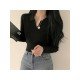 Korean Style Pure Color V Neck Tops