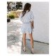  Pure Color Ruffle Women's Short Sleeve Dress