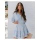  Pure Color Ruffle Women's Short Sleeve Dress