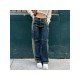 Y2K Style Straight Leg Blue Low Rise Jeans