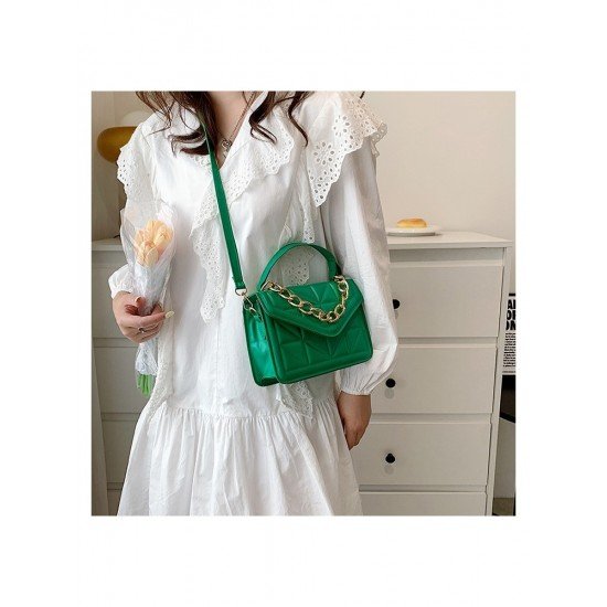  Fashion Simple PU Rhombus Lattice Chain Bag