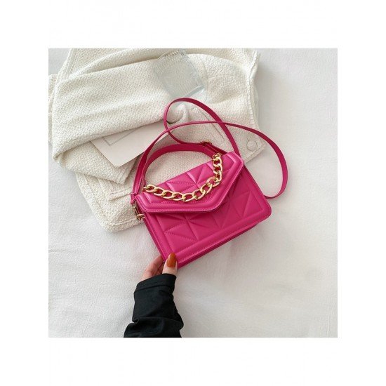  Fashion Simple PU Rhombus Lattice Chain Bag