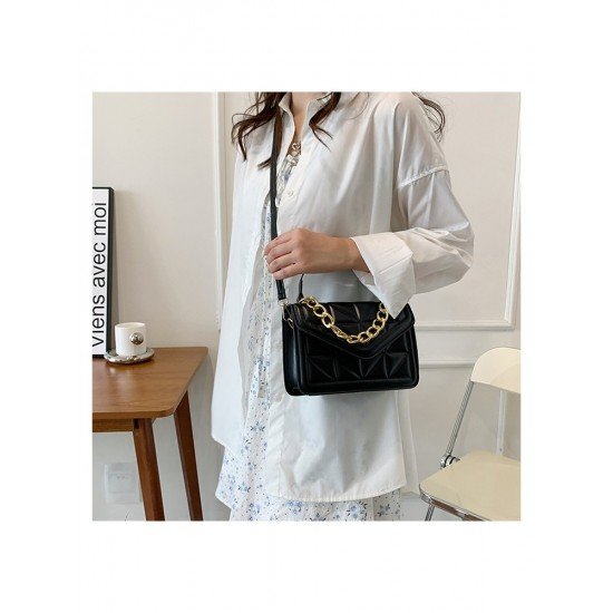  Fashion Simple PU Rhombus Lattice Chain Bag