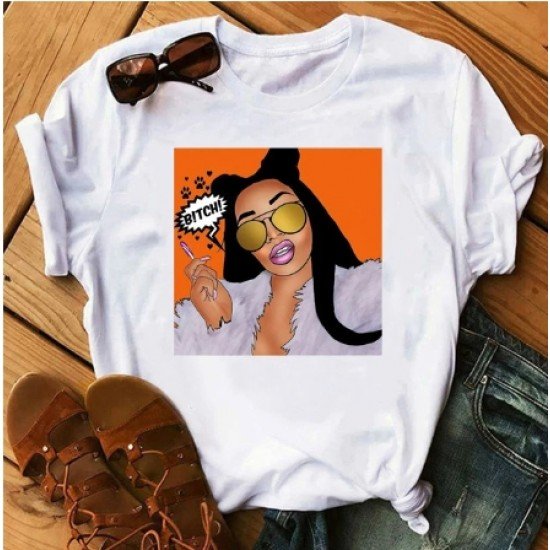 Women Street Graphic Summer White T Shirts