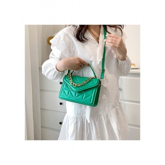  Fashion Simple PU Rhombus Lattice Chain Bag