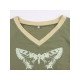  Butterfly Graphic V Neck Ladies Tops