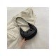  PU Pure Color Crescent Handbag For Women