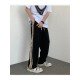 Casual Drawstring Striped Loose Trouser Pants