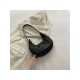  PU Pure Color Crescent Handbag For Women