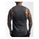 Men Patchwork Black Sleeveless Sports Tank Tops