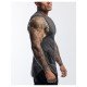 Men Patchwork Black Sleeveless Sports Tank Tops