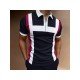 Contrast Color Quarter-zip Short Sleeve Polo Shirts