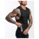 Men Patchwork Black Sleeveless Sports Tank Tops