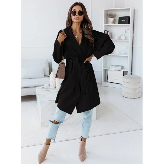  Pure Color Long Sleeve Wool Jacket