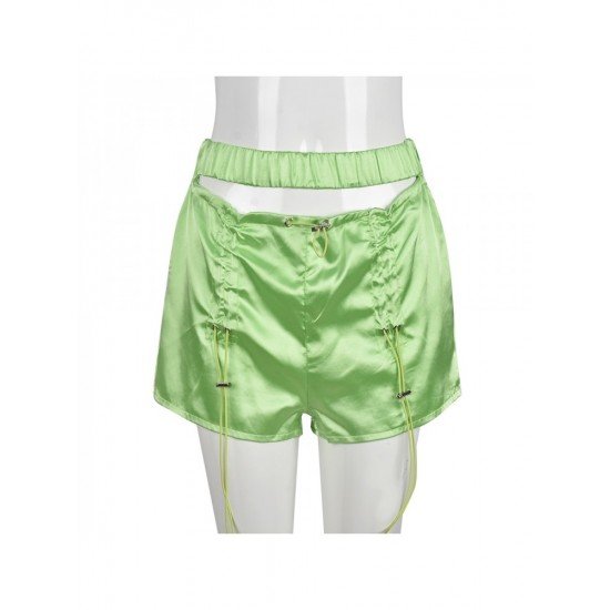  Summer Casual Pure Color Hollowed Out Women's Shorts