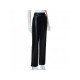  PU Pure Color High Waist Zipper Casual Pants